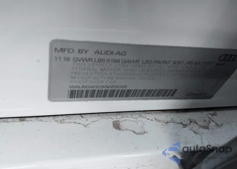 2019 Audi A8 L 55 from USA, damaged, VIN WAU8DAF82KN009098